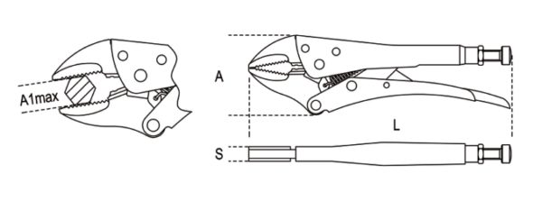 Adjustable self-locking pliers, concave jaws H-SAFE - Image 2