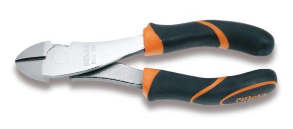 Heavy duty diagonal cutting nippers, chrome-plated, bi-material handles
