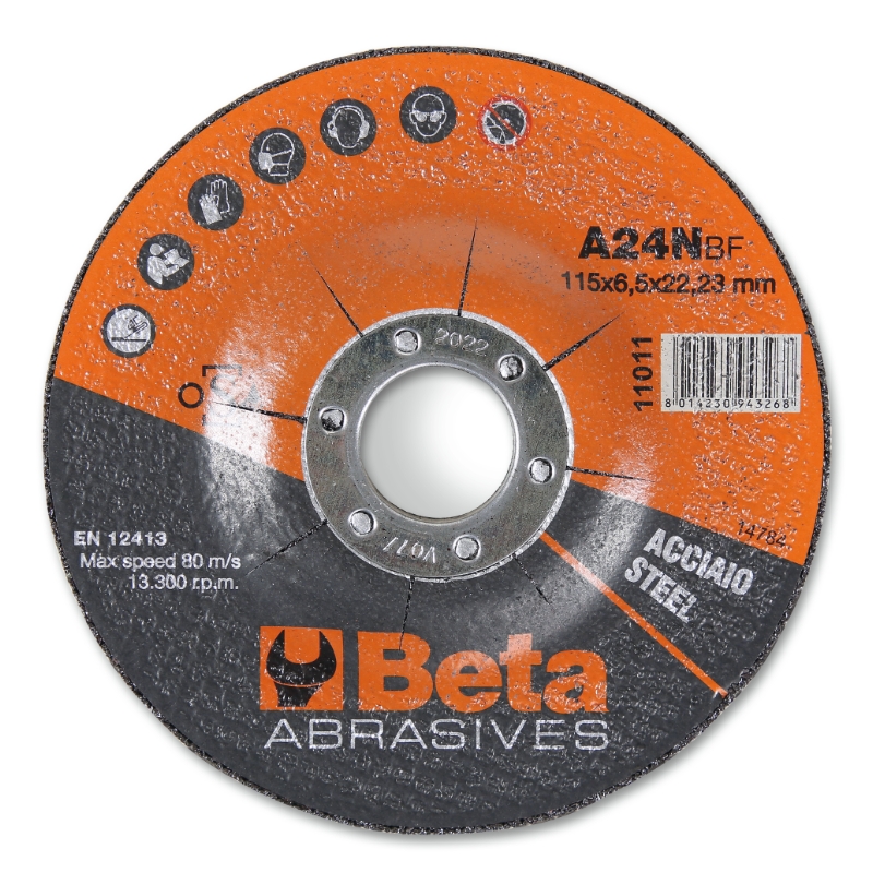 Abrasive steel grinding discs with depressed centre category image