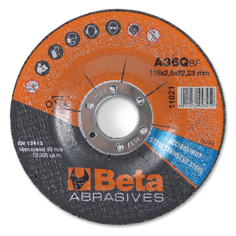 Abrasive steel and stainless steel cutting discs with depressed centre category image