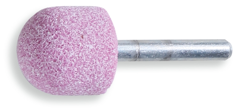 Abrasive shaft-mounted wheels, abrasive pink corundum grains, ceramic bonded, rounded, cylindrically shaped category image