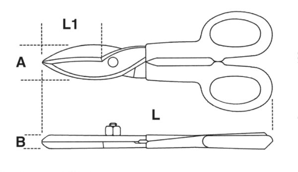 Tin snips straight wide blades - Image 2