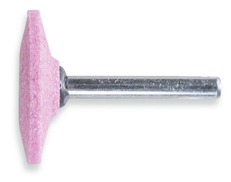 Abrasive shaft-mounted wheels, abrasive pink corundum grains, ceramic bonded, disc-shaped category image