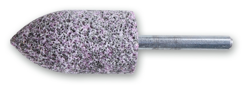 Abrasive shaft-mounted wheels, abrasive grey/pink corundum grains, ceramic bonded, ogive-shaped category image
