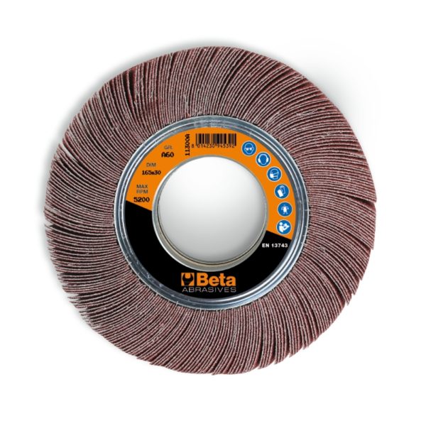 Flap wheels with corundum cloth, with bores