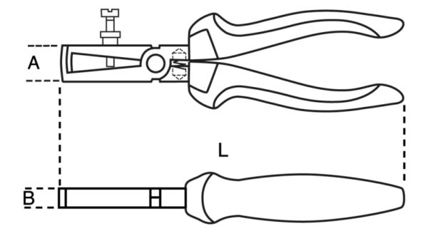 Wire stripping pliers, bi-material handles - Image 2