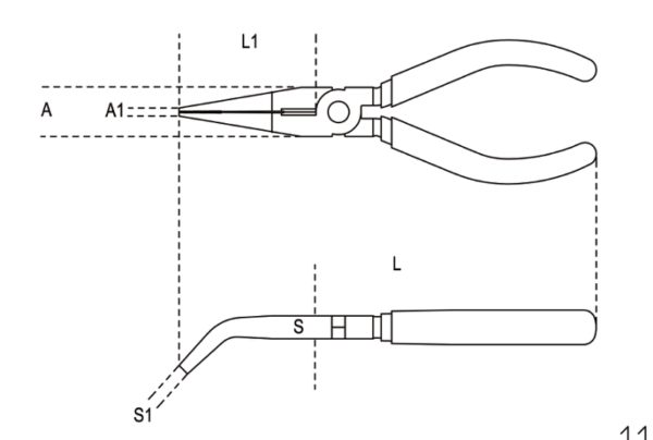 Extra-long bent flat nose pliers - Image 2