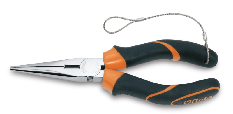 Extra long needle knurled nose pliers, bi-material handles H-SAFE category image
