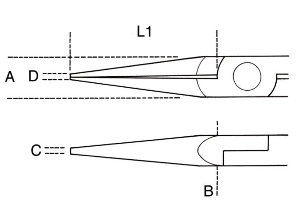 Smooth half-round long nose pliers bi-material handles - Image 2
