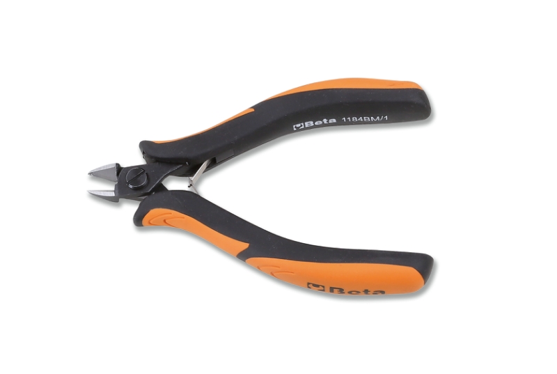 Diagonal flush cutting nippers, rounded tips bi-material handles category image