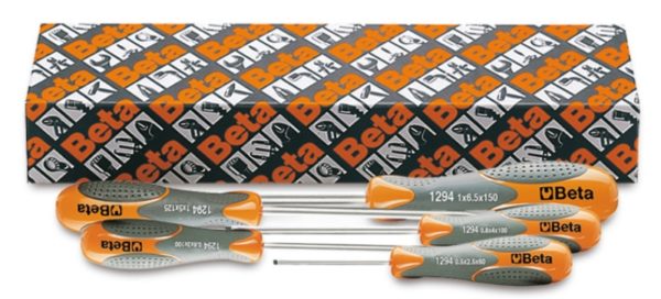 Set of 5 screwdrivers for headless slotted screws (item 1294)