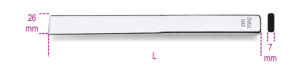Extra flat chisel with straight cutter