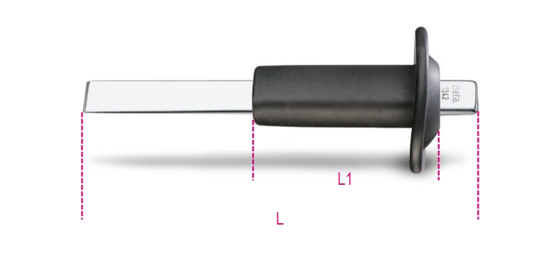 Extra flat chisel with straight cutter with hand guard category image