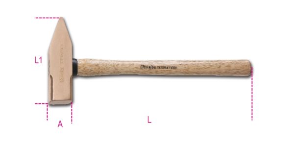 Sparkproof engineer's hammers, wooden shafts