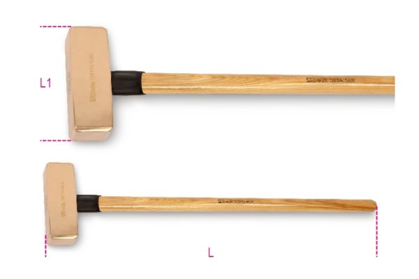 Sparkproof sledge hammers, wooden shafts
