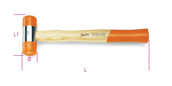 Soft face hammers, wooden shafts