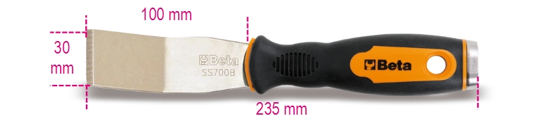 Bent shop putty knife