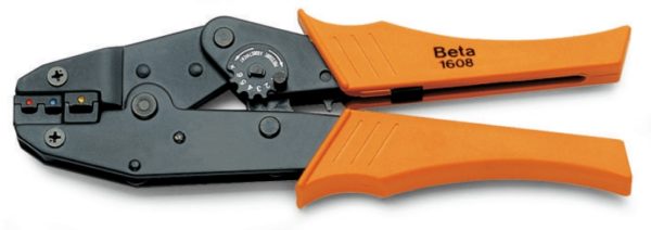 Crimping pliers for insulated terminals, with pressure regulator