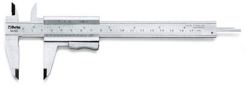 Sliding gauge made from hardened stainless steel in leather sheath category image