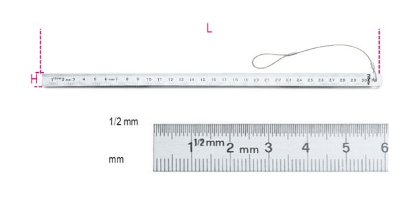 Flexible graduated rules made from stainless steel H-SAFE