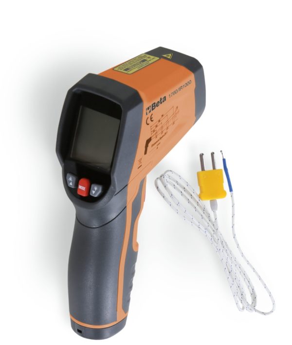 Digital infrared thermometer with dual laser aiming system