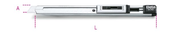 Extra flat utility knife, 9 mm snap-off blade