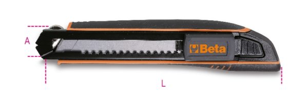 Utility knife, 18 mm, supplied with 6 blades