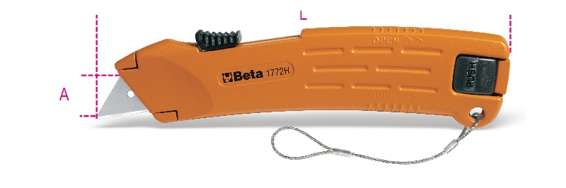 Safety utility knife with retractable blade, supplied with 2 blades H-SAFE category image