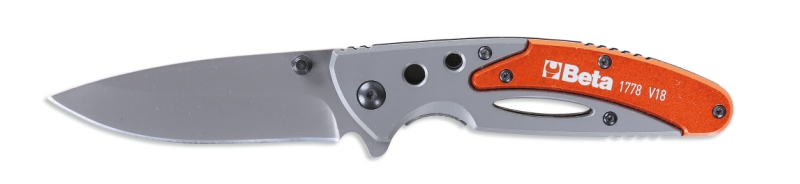 Foldaway knife, aluminium handle • in case category image