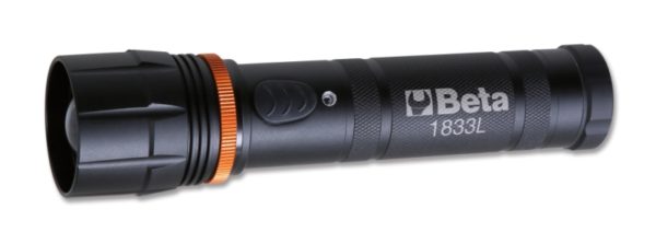 High-brightness LED torch, made of sturdy anodized aluminium, up to 1,100 lumens