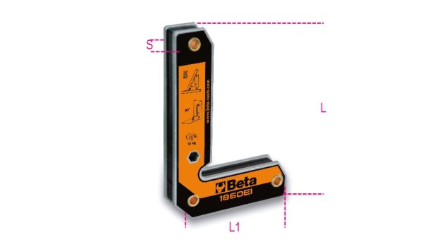 ​​Magnetic square, 90°, for interior and exterior angles