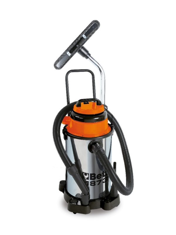 Solid and vacuum cleaner, 30 l, stainless steel drum