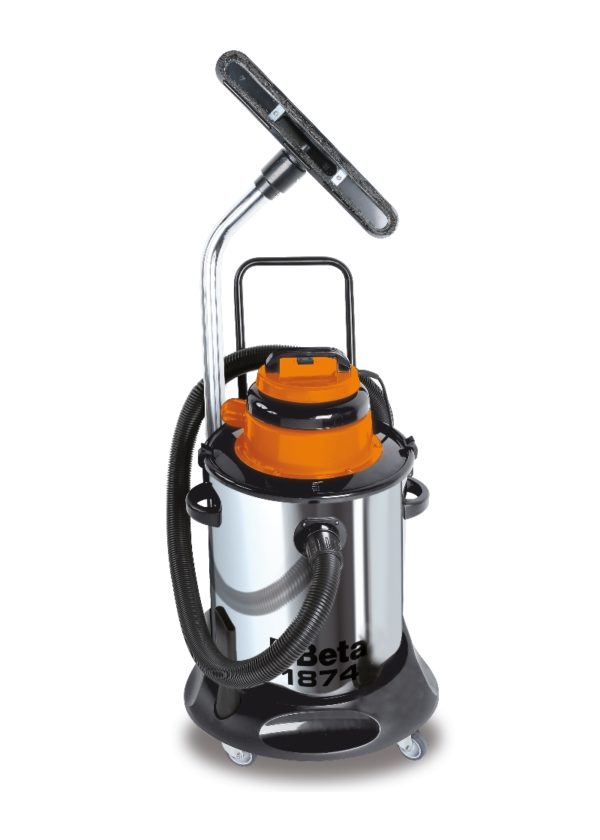 Solid and fluid vacuum cleaner, 50 l, stainless steel drum