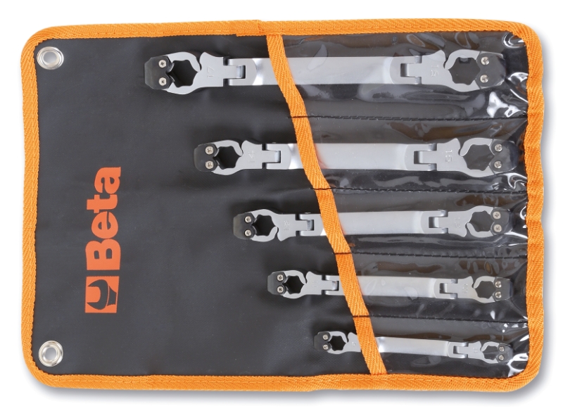 Set of 5 swivelling, openable wrenches in wallet. Ideal for pipe fittings category image