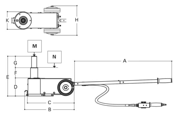 Air hydraulic jack, 20-10 t, with case - Image 5