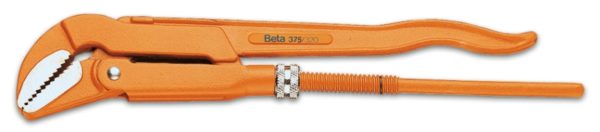 Pipe wrench, Swedish pattern, 45° flat jaws