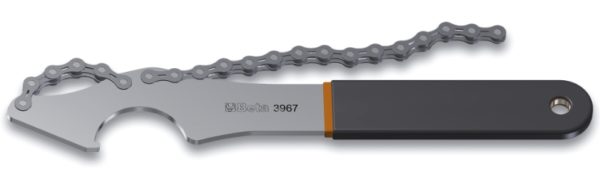 Sprocket removal wrench with chain whip