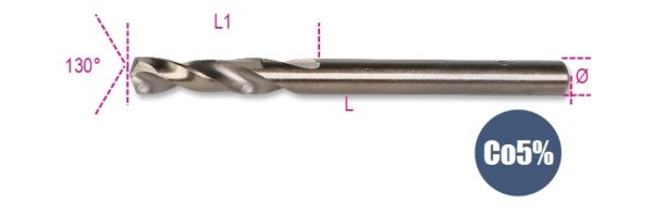 Twist drills with cylindrical shanks, extra-short series, HSS-CO 5%, entirely ground - Image 2