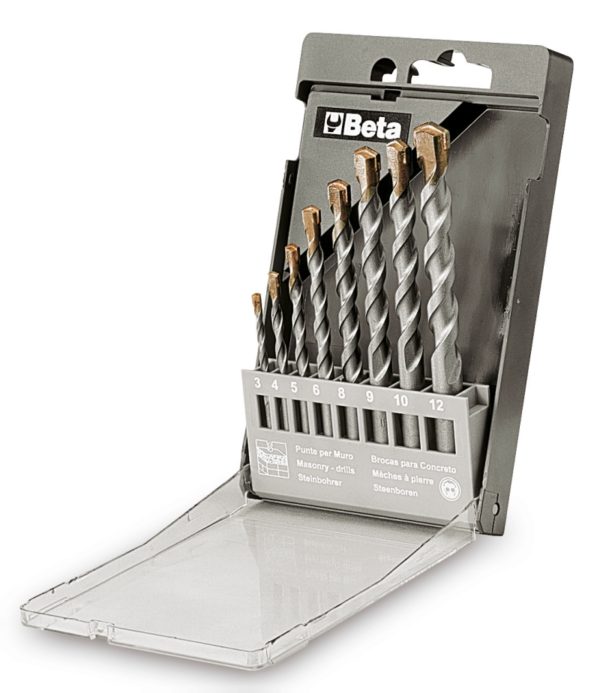 Set of helical cylindrical masonry drill bits (item 417) in case - Image 2