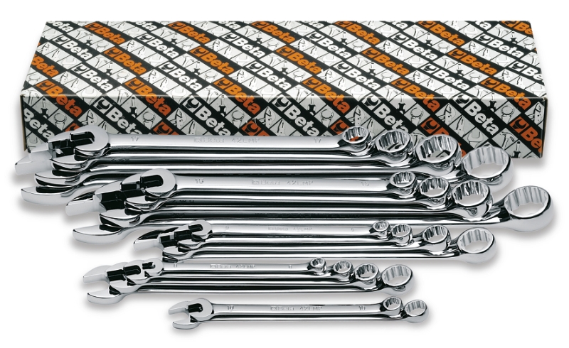 Set of 18 combination wrenches, long series category image