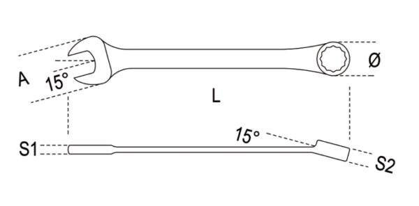 Combination wrenches, open and offset ring ends H-SAFE - Image 2
