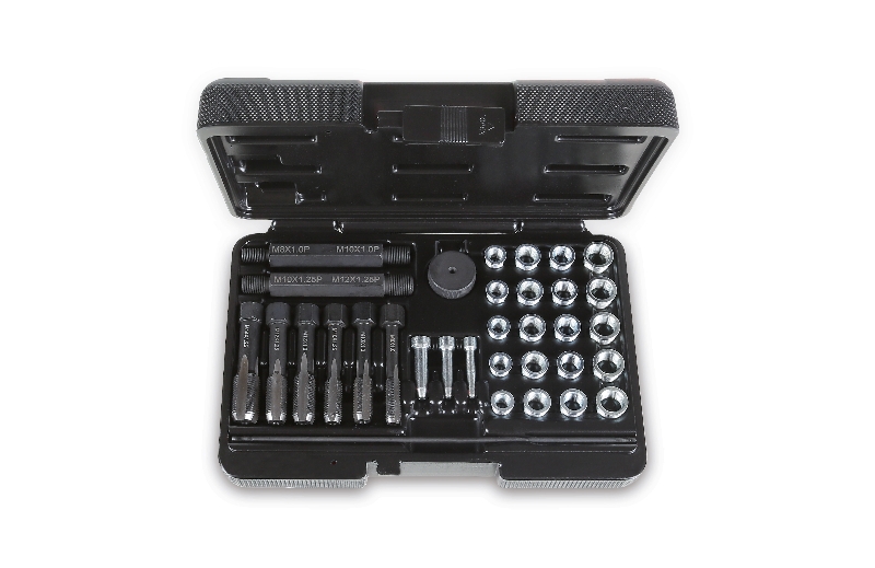 Tool assortment for repairing damaged spark plug threads category image
