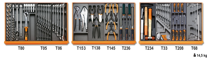 Assortment of 98 tools for industrial maintenance in ABS thermoformed trays category image