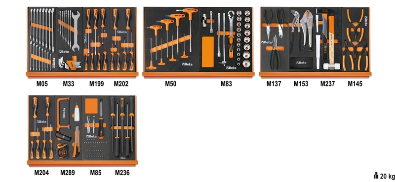 Assortment of 151 tools for universal use in EVA foam trays category image