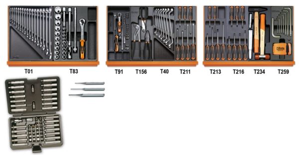 ​Assortment of 197 tools for universal use in ABS thermoformed trays