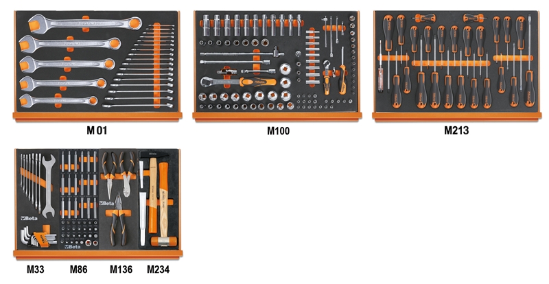 ​Assortment of 215 tools for universal use in EVA foam trays category image