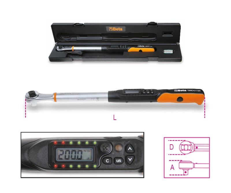Electronic direct reading torque wrench for right-hand (accuracy: ±2%) and left-hand (accuracy: ±3%) tightening category image