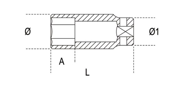 Hexagon impact sockets, 3/4" female drive, long series, phosphatized - Image 2
