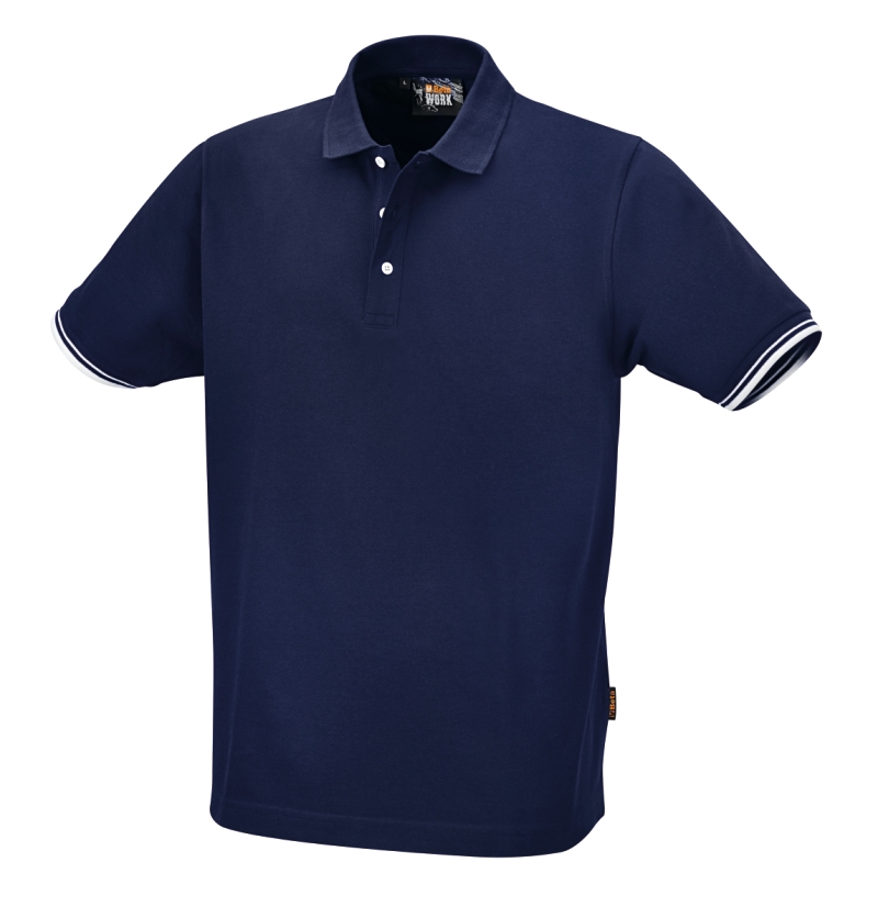 Three-button polo shirt, 100% cotton, 200 g/m2, blue category image