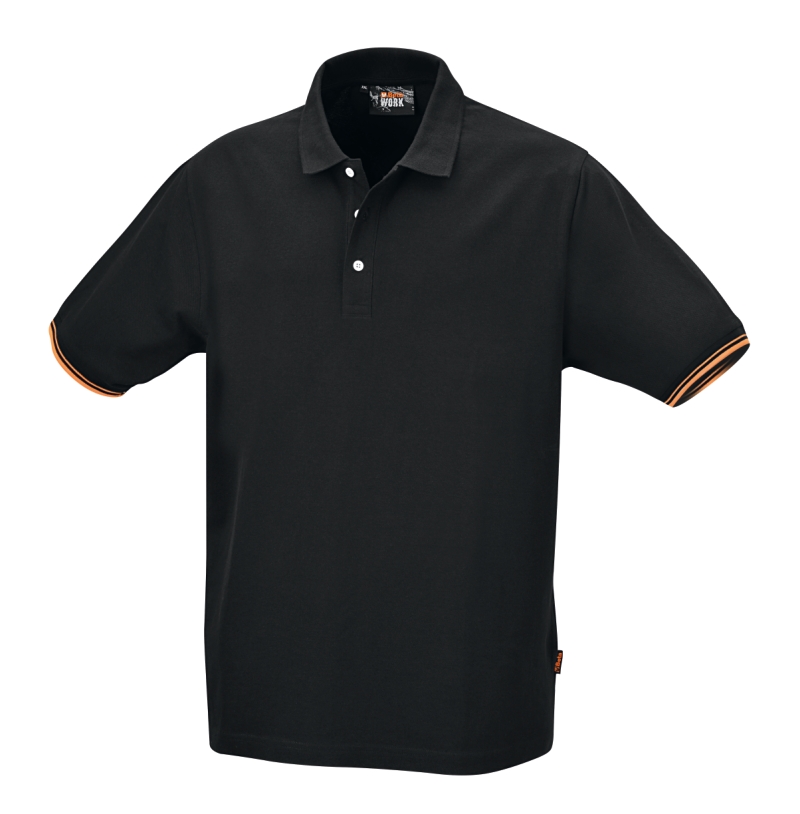 Three-button polo shirt, 100% cotton, 200 g/m2, black category image